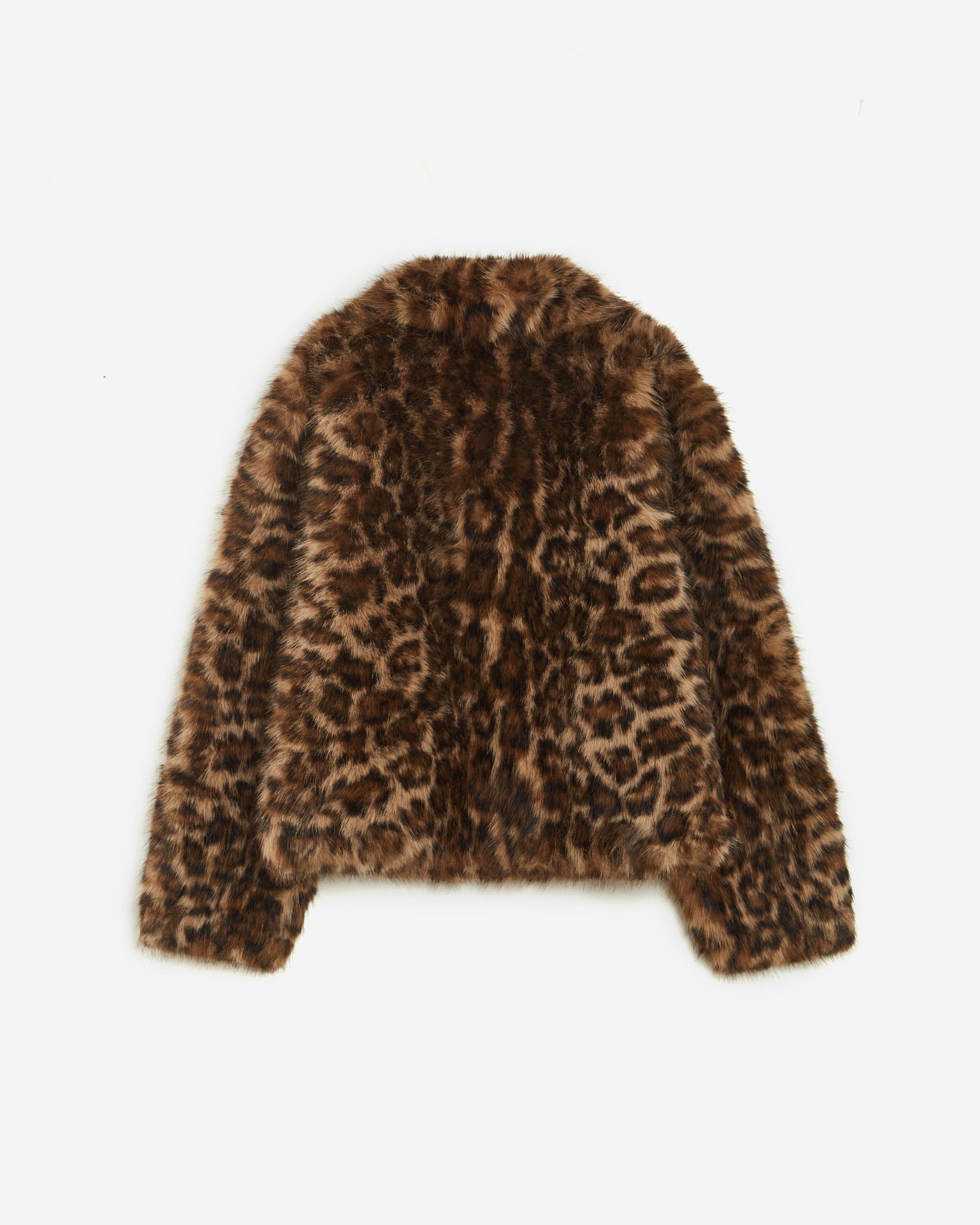 Manteau fausse fourrure court à motif leo Alva