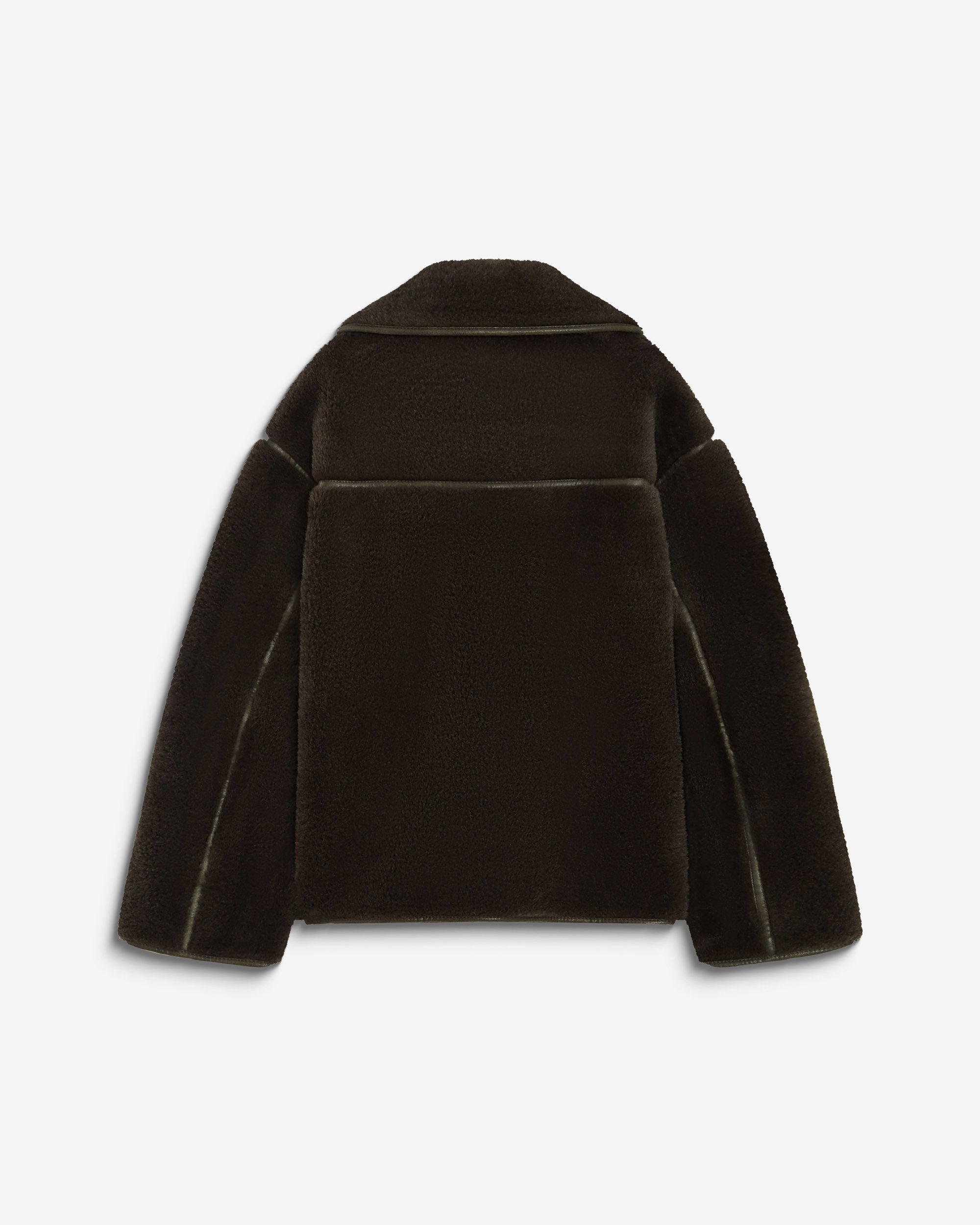 Manteau en fausse fourrure oversize boutonné kaki Amelio