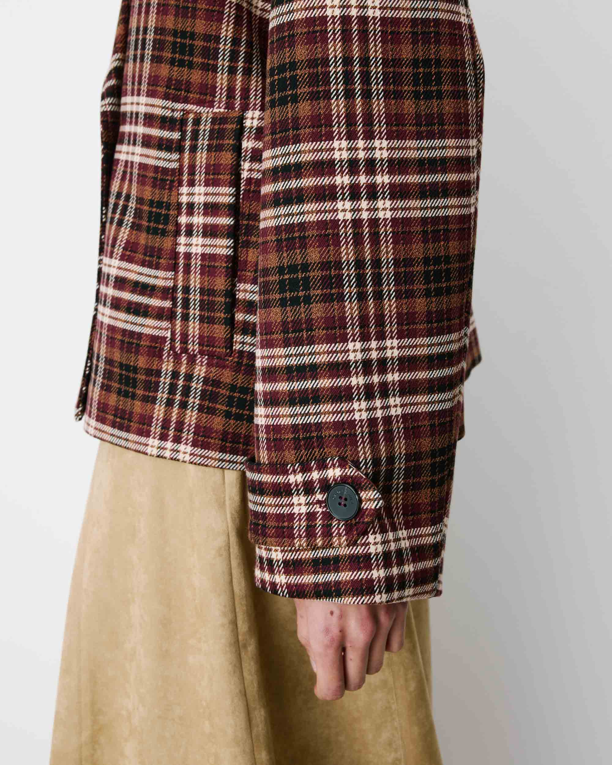 Manteau oversize croisé à carreaux cherry Ayme