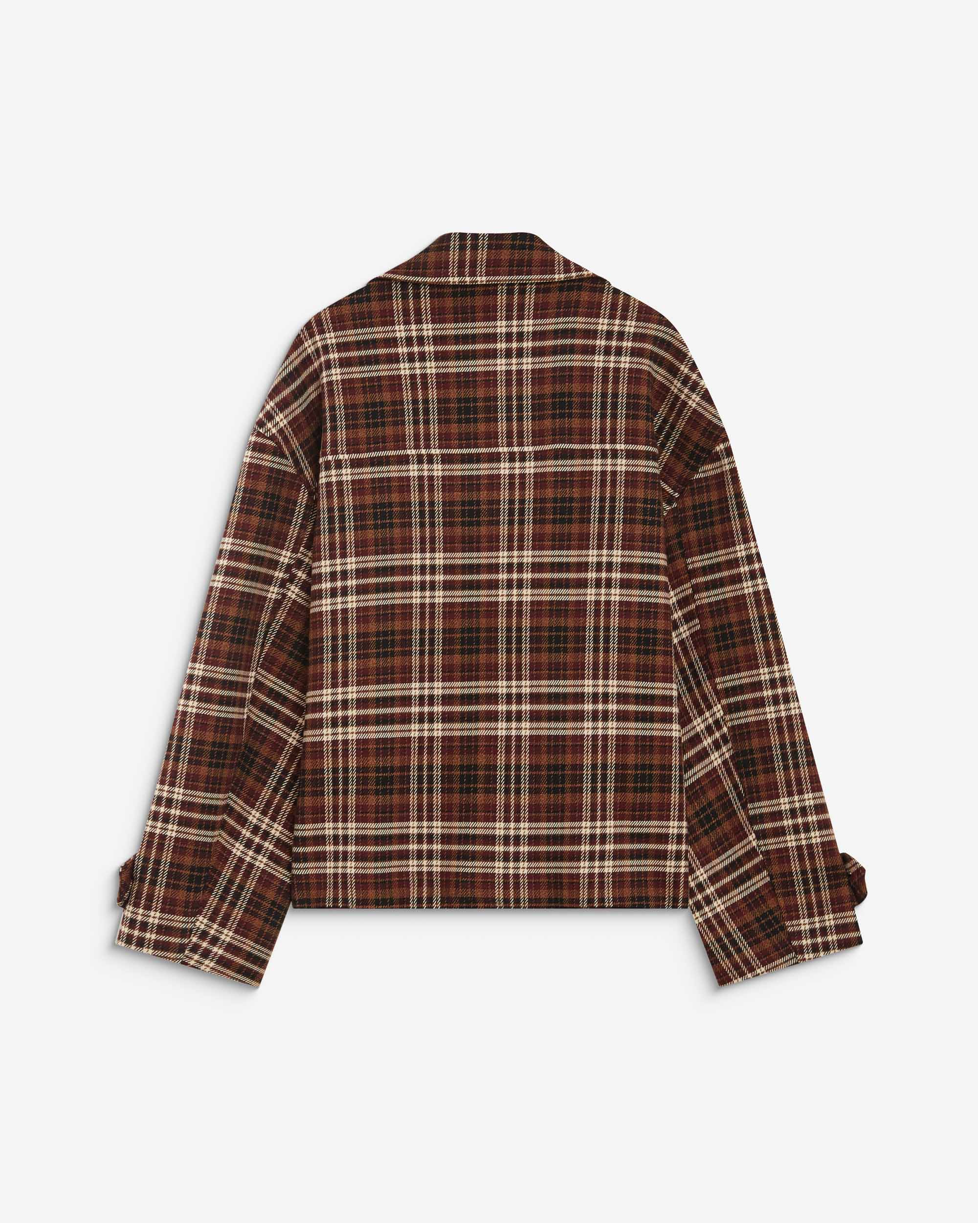 Manteau oversize croisé à carreaux cherry Ayme