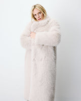 Manteau long oversize en fausse fourrure grege Alara