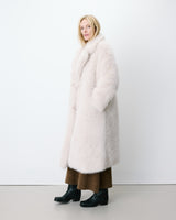 Manteau long oversize en fausse fourrure grege Alara