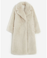 Manteau long oversize en fausse fourrure grege Alara