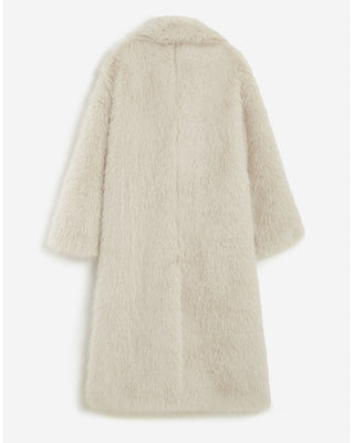 Manteau long oversize en fausse fourrure grege Alara