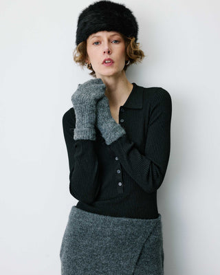 Faux fur hat noir Benito