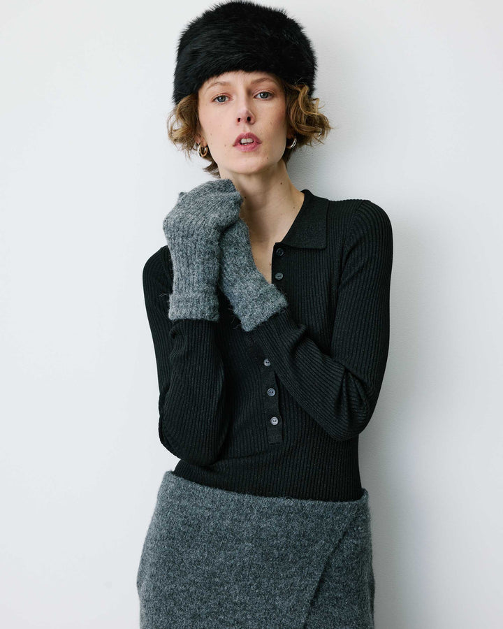Faux fur hat noir Benito