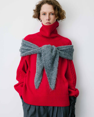 Knitted triangle scarf anthracite Bonnie