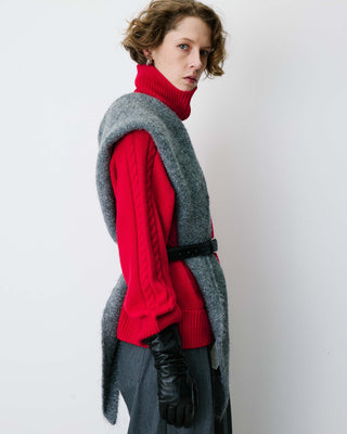 Knitted triangle scarf anthracite Bonnie