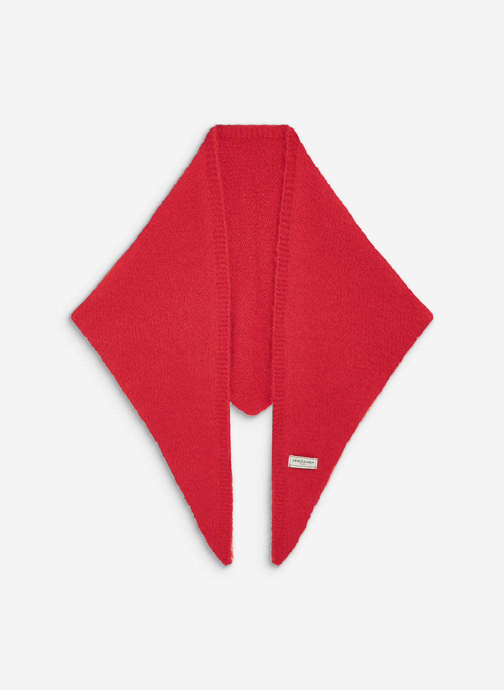 Bufanda triangular de punto de color rojo Bonnie