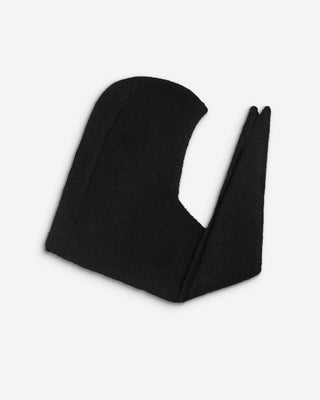 Knitted hooded scarf noir Briony