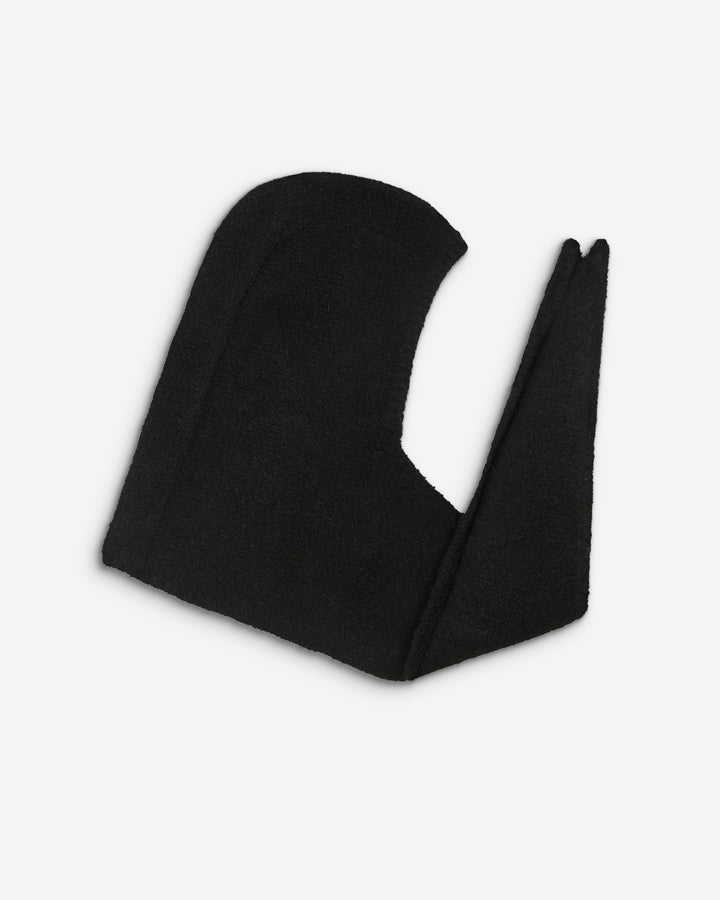 Knitted hooded scarf noir Briony