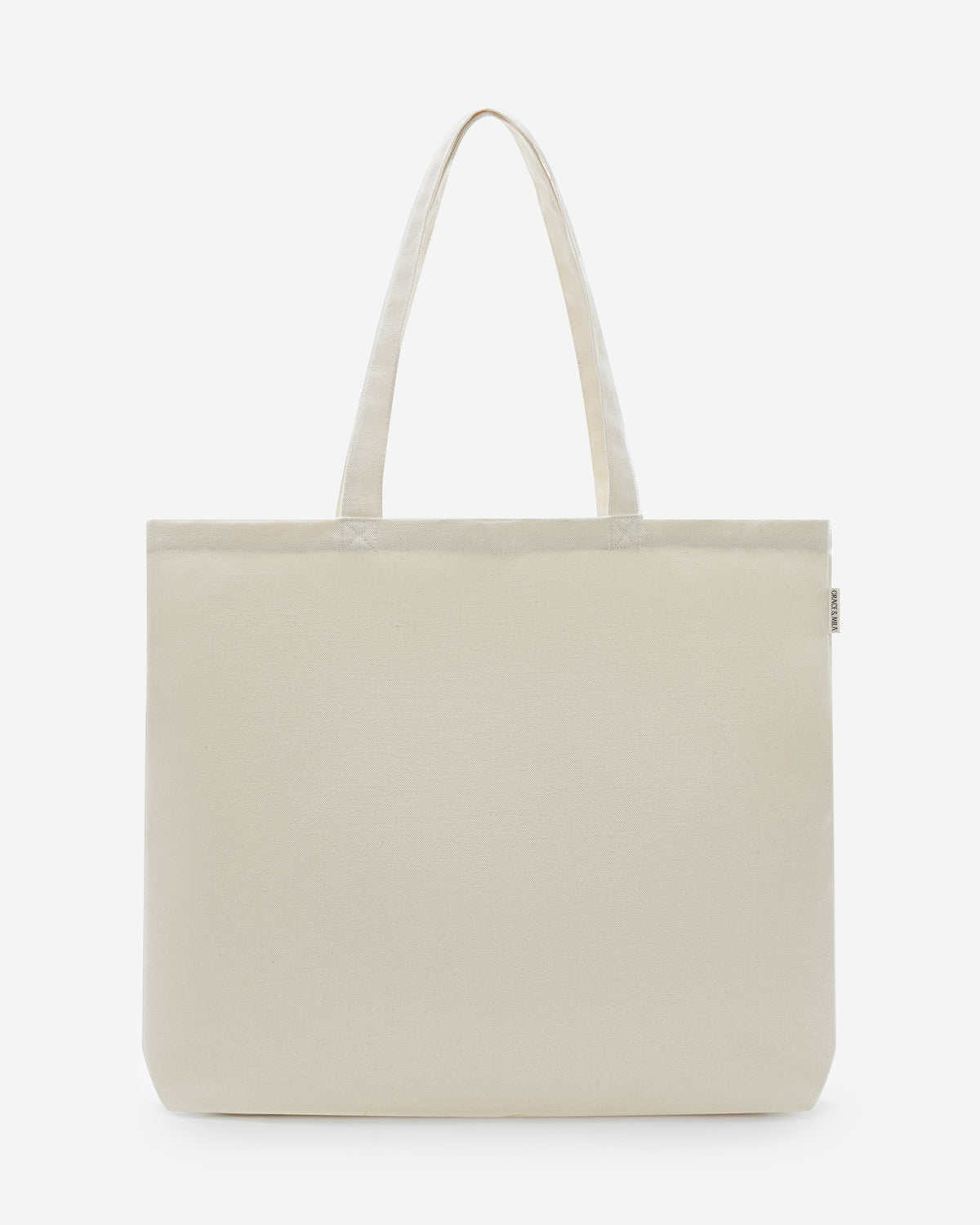 Tote bag large en toile à broderie ecru Brave
