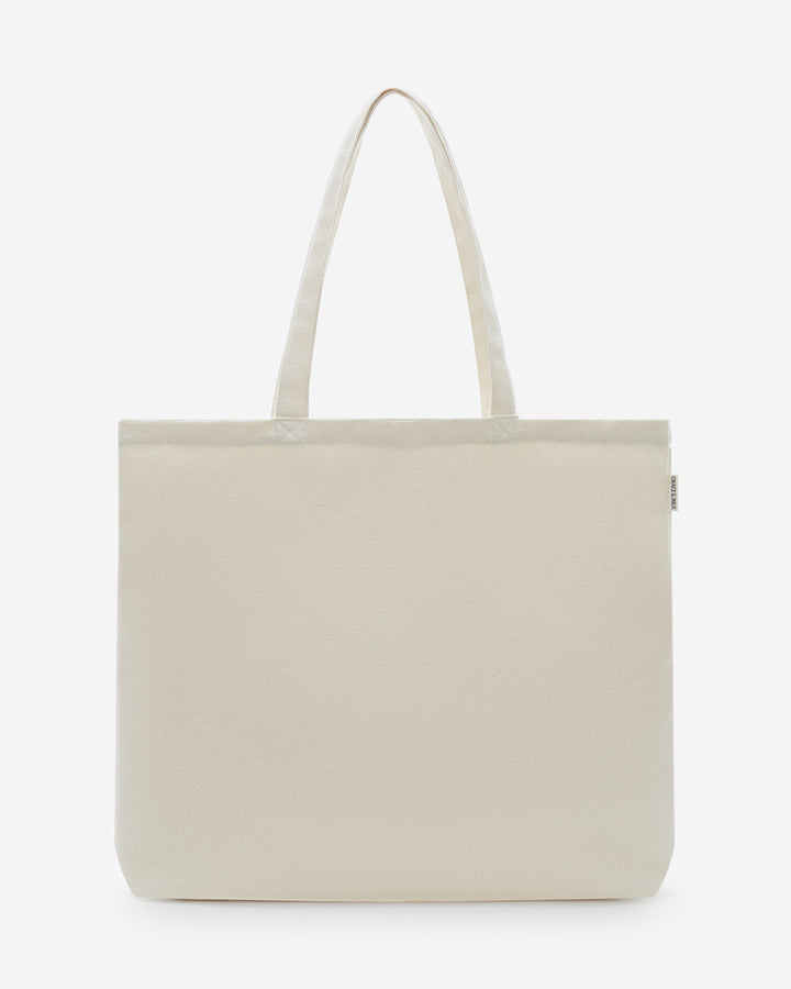 Tote bag large en toile à broderie ecru Brave