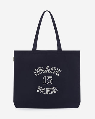 Canvas totebag met logoprint in marineblauw Bright