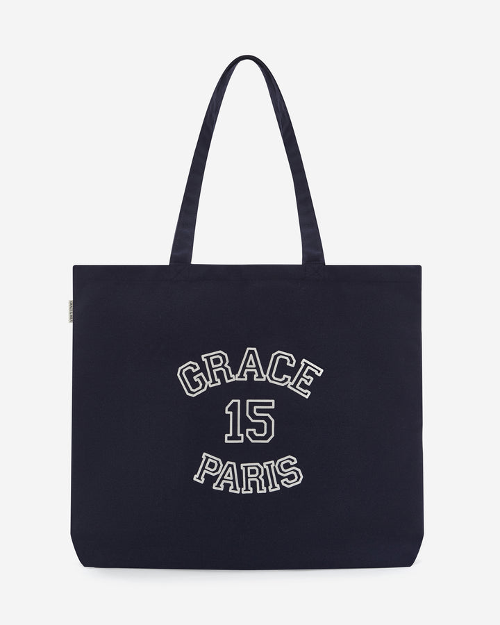Canvas totebag met logoprint in marineblauw Bright