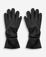 Gants en cuir d’agneau doublés noir Blaine