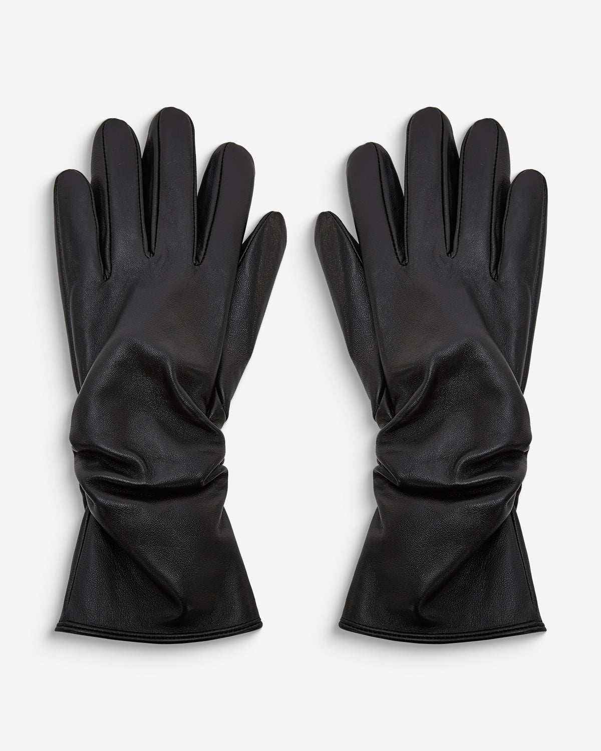 Gants en cuir d’agneau doublés noir Blaine