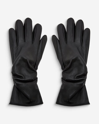 Gants en cuir d’agneau doublés noir Blaine