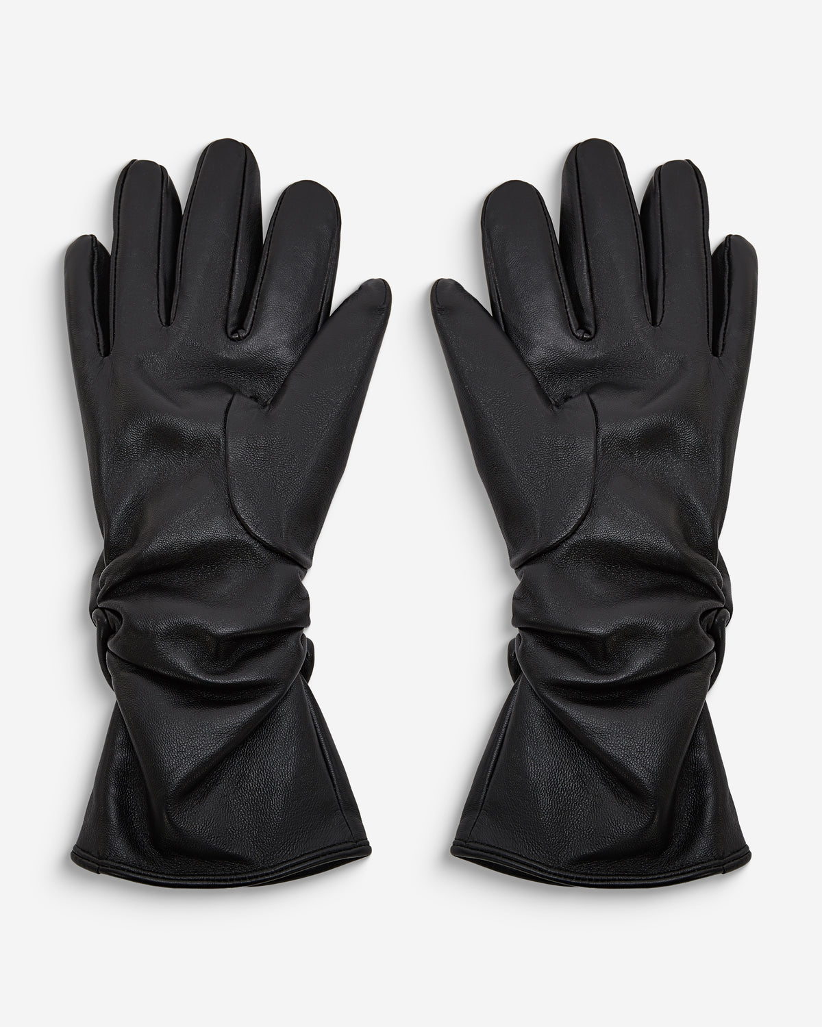 Gants en cuir d’agneau doublés noir Blaine