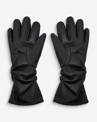 Gants en cuir d’agneau doublés noir Blaine