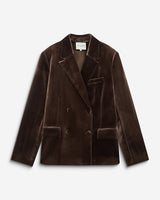 Oversized double breasted velvet blazer chocolat Bradley