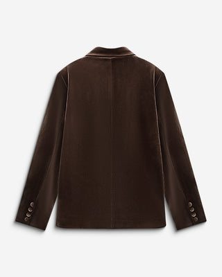 Oversized double breasted velvet blazer chocolat Bradley