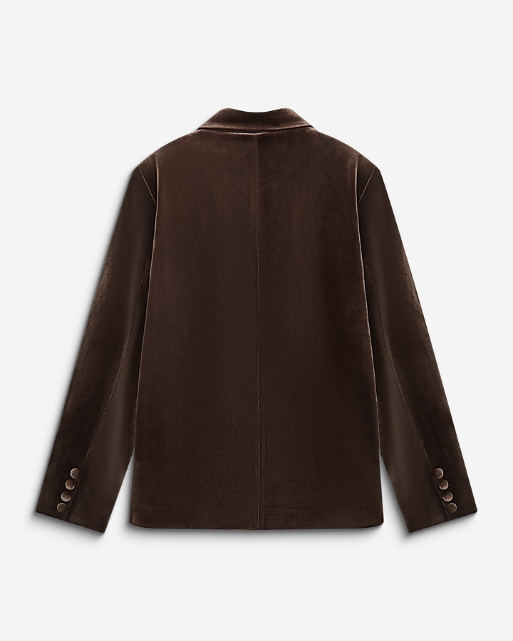 Oversized double breasted velvet blazer chocolat Bradley