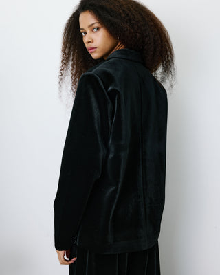 Oversized double breasted velvet blazer noir Bradley