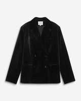 Oversized double breasted velvet blazer noir Bradley