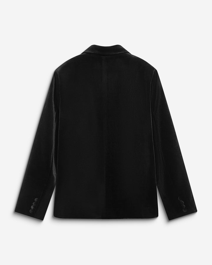 Oversized double breasted velvet blazer noir Bradley