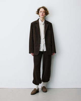 Oversized open-back blazer chocolat Behati