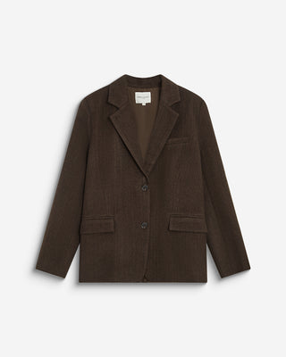 Oversized open-back blazer chocolat Behati