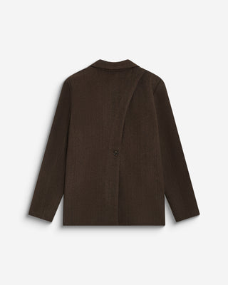 Oversized open-back blazer chocolat Behati