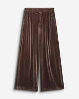 Wide-leg velvet tailored pants chocolat Benson