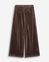 Wide-leg velvet tailored pants chocolat Benson