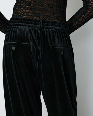 Wide-leg velvet tailored pants noir Benson