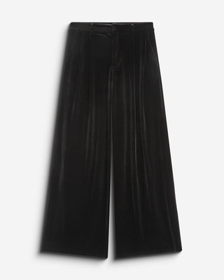 Wide-leg velvet tailored pants noir Benson
