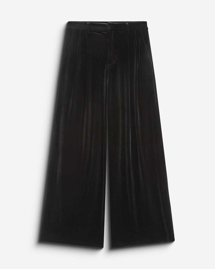 Wide-leg velvet tailored pants noir Benson