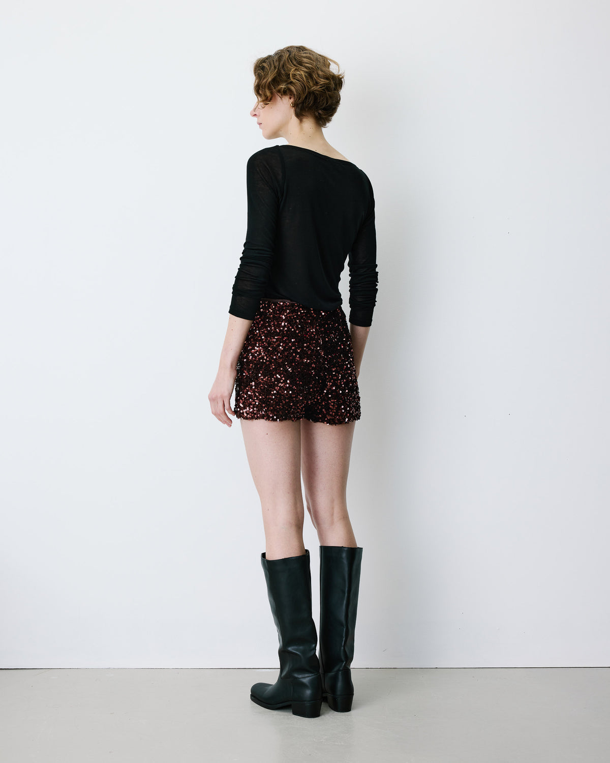 Shorts de lentejuelas chocolat Bowie