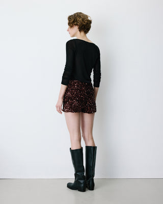 Shorts de lentejuelas chocolat Bowie