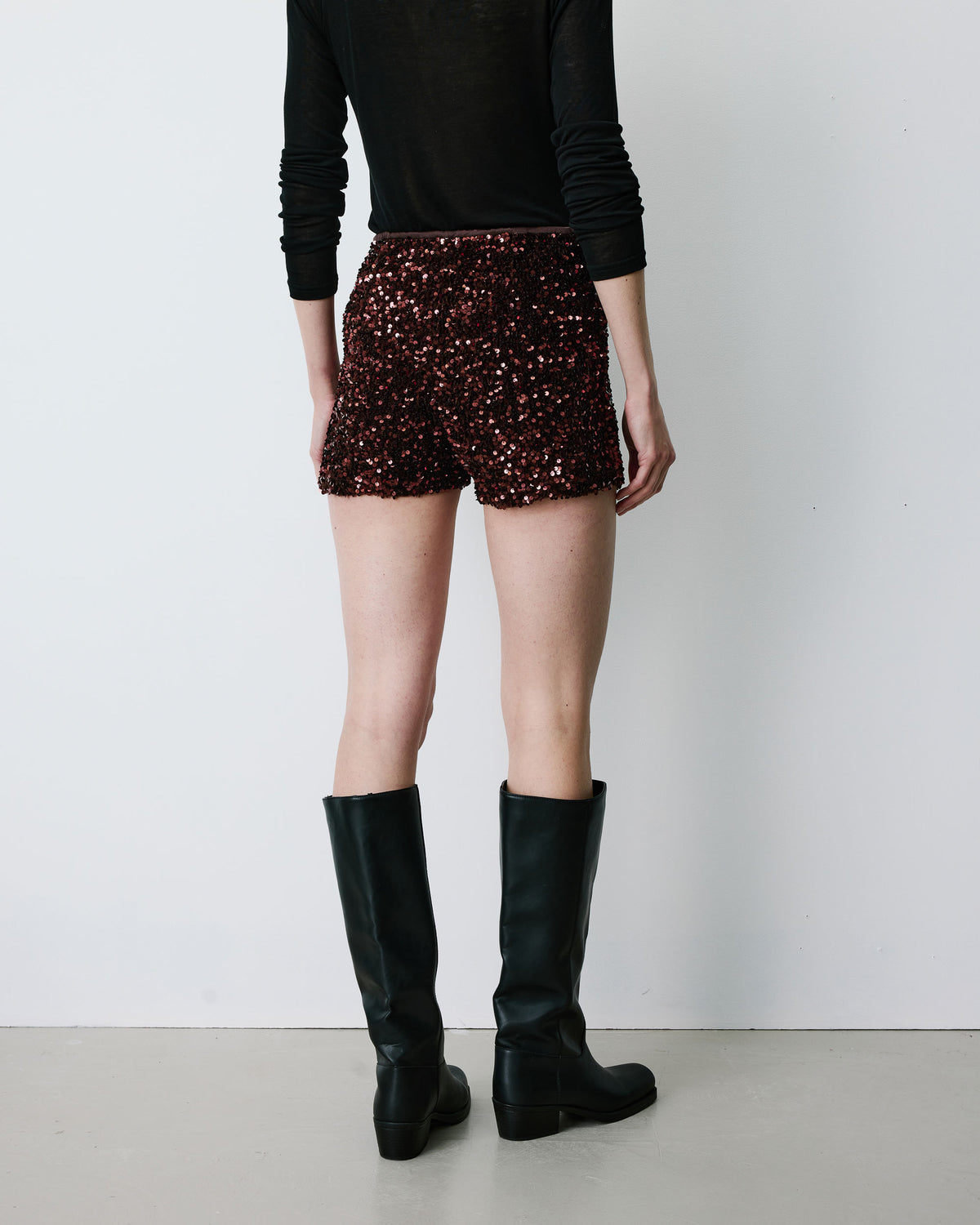 Shorts de lentejuelas chocolat Bowie