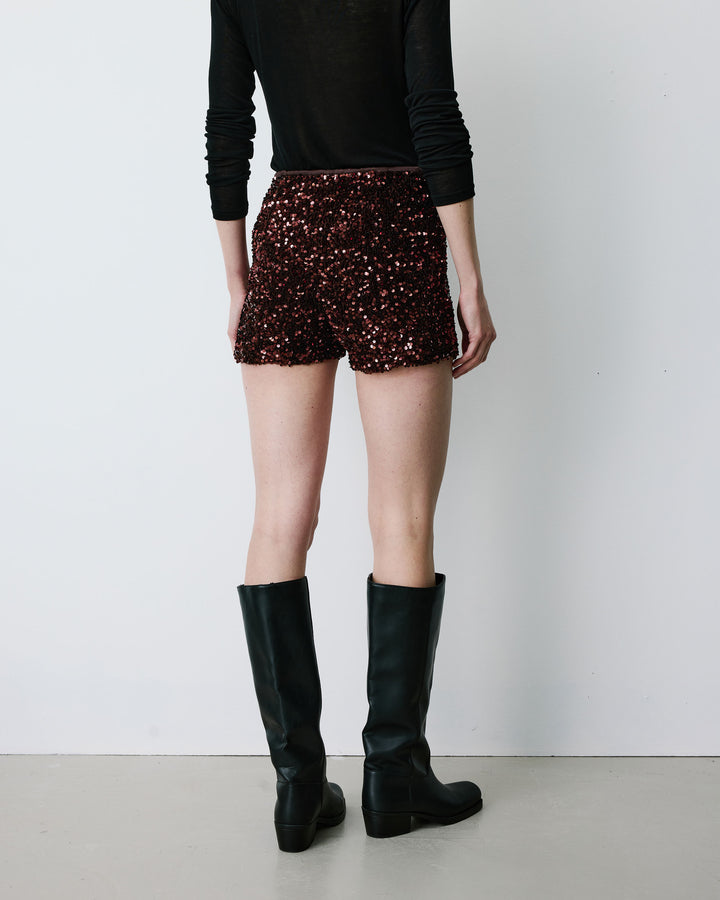 Shorts de lentejuelas chocolat Bowie