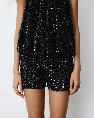 Shorts de lentejuelas noir Bowie