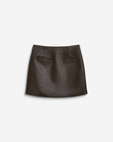 Mini-jupe en similicuir effet croco chocolat Betty