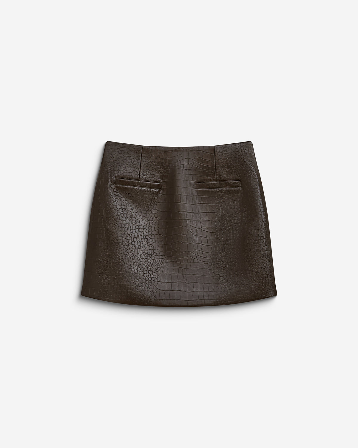 Mini-jupe en similicuir effet croco chocolat Betty