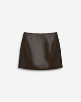 Mini-jupe en similicuir effet croco chocolat Betty