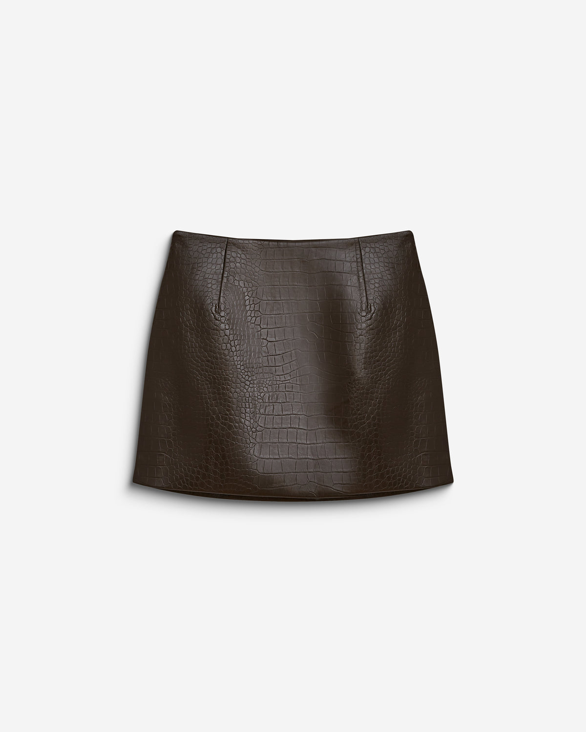 Mini-jupe en similicuir effet croco chocolat Betty
