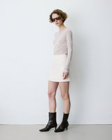 Wool-blend mini skirt ecru Brisa