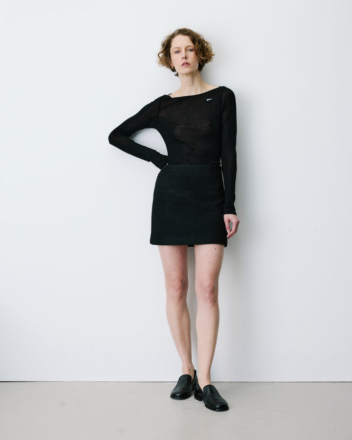 Minifalda de mezcla de lana noir Brisa