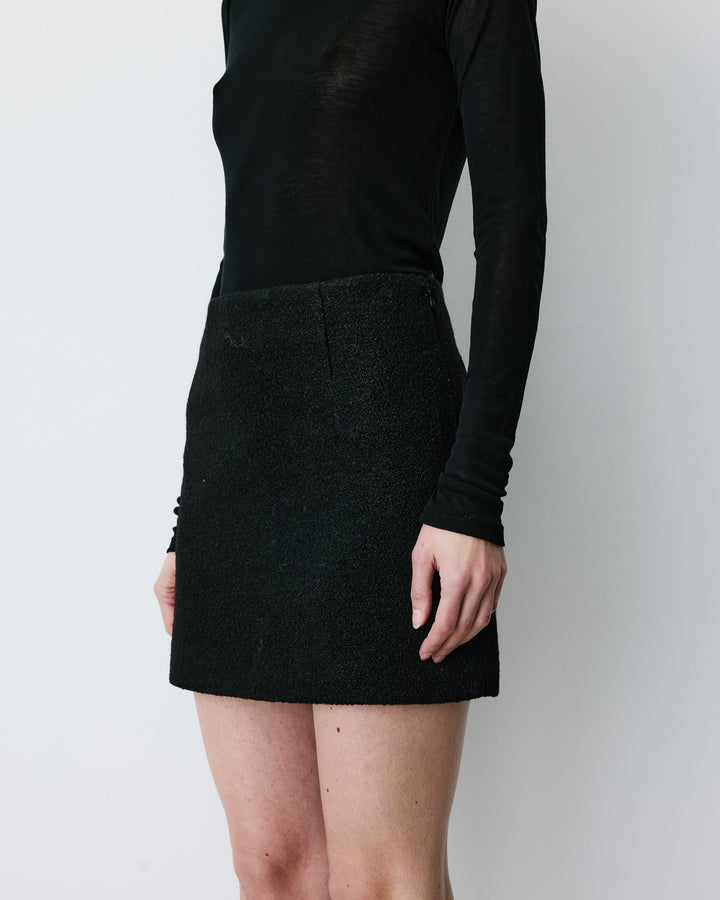 Minifalda de mezcla de lana noir Brisa